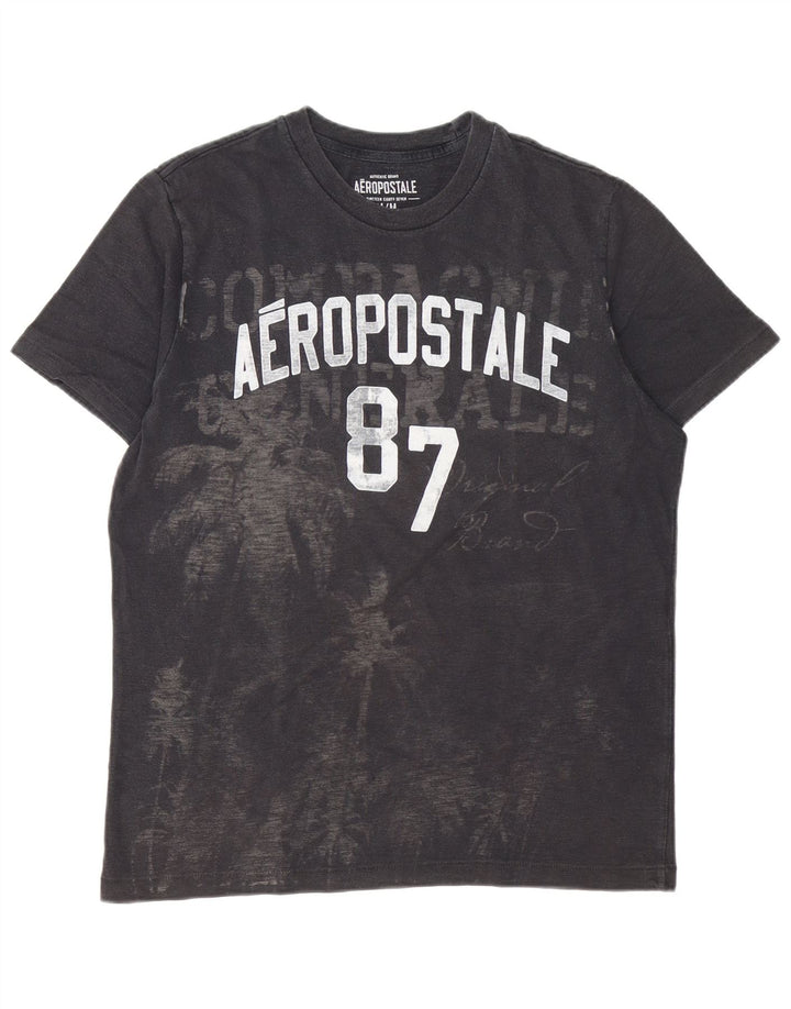 T-shirt grafica da uomo Aeropostale Top in cotone nero medio
