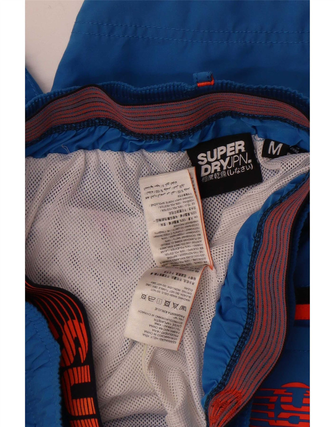 Pantaloncini da bagno grafici da uomo Superdry in poliestere blu medio