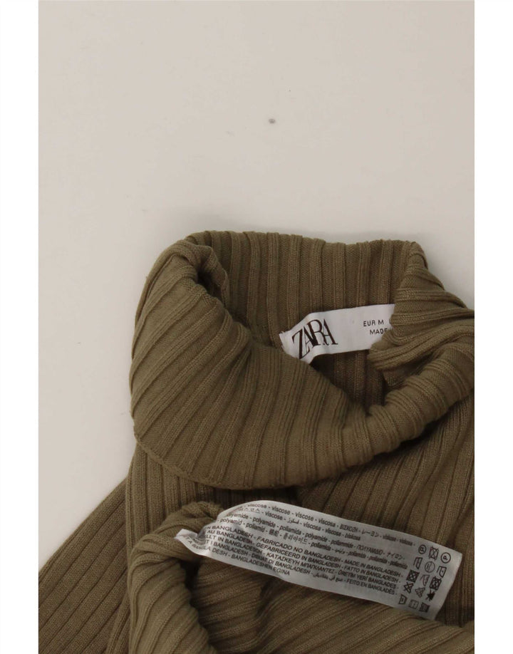 Top Zara da donna a maniche lunghe UK 12 medio in viscosa kaki