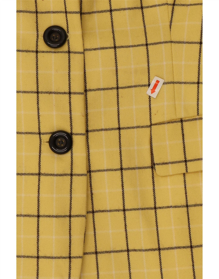 Giacca blazer a 3 bottoni da donna Oliver By Valentino IT 46 grande quadri gialli