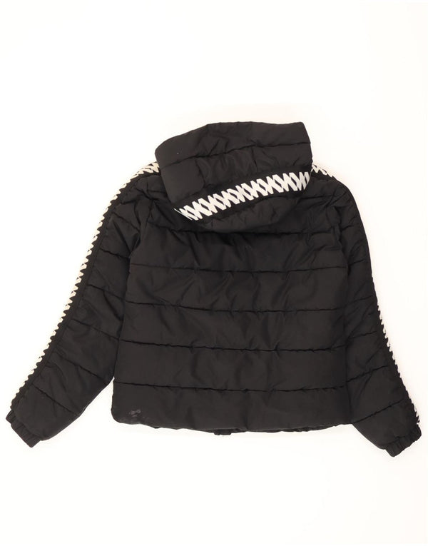 Giacca imbottita con cappuccio grafica da donna Superdry UK 8 Small poliestere nero