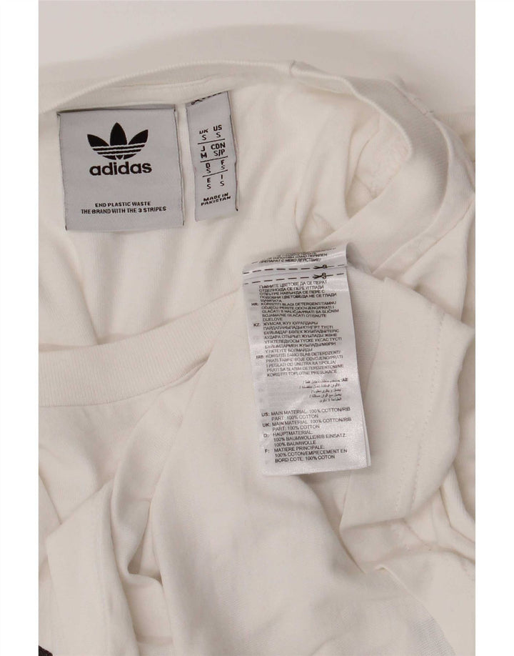 T-shirt grafica da uomo Adidas Top piccola in cotone bianco