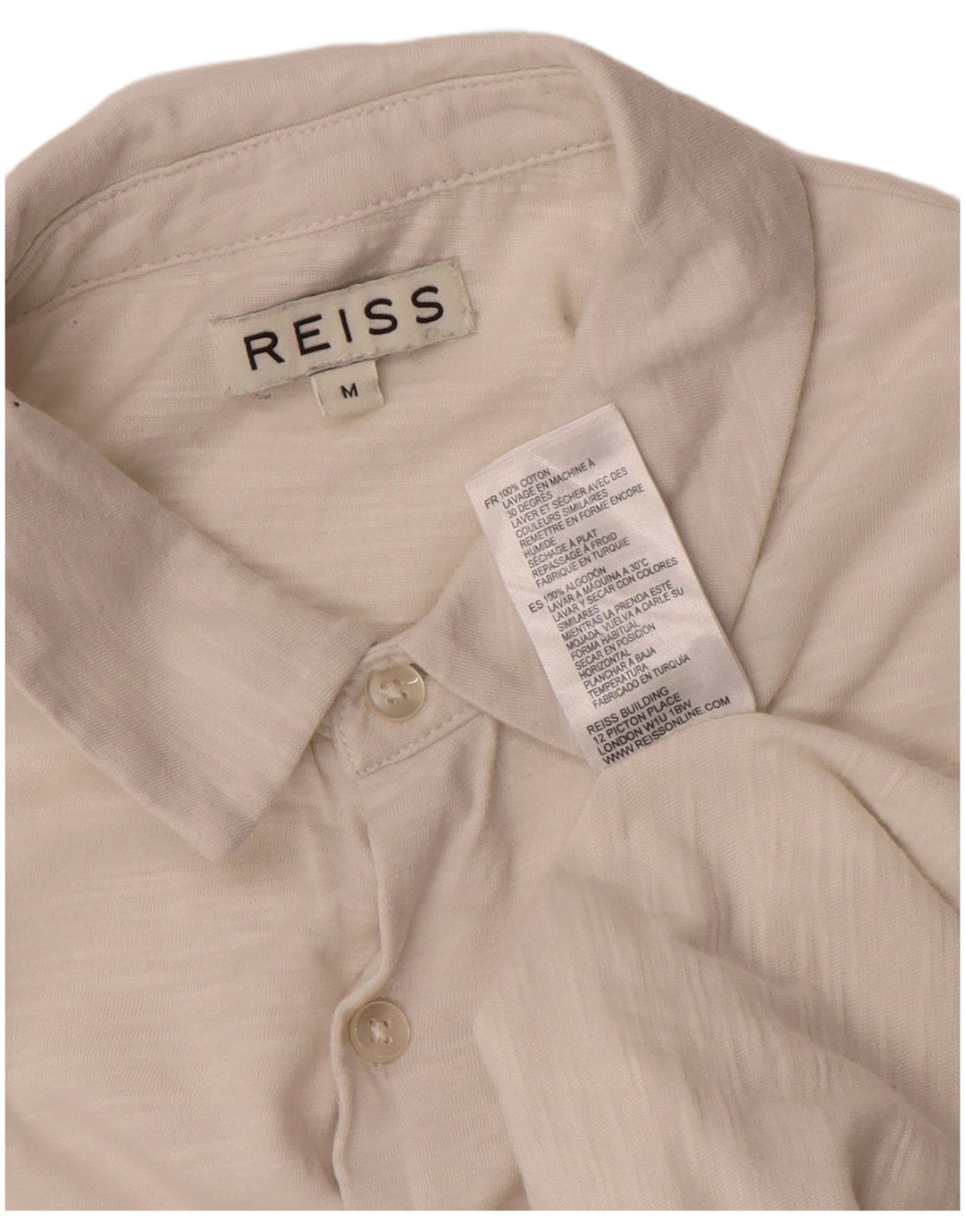 Camicia da uomo Reiss in cotone bianco medio