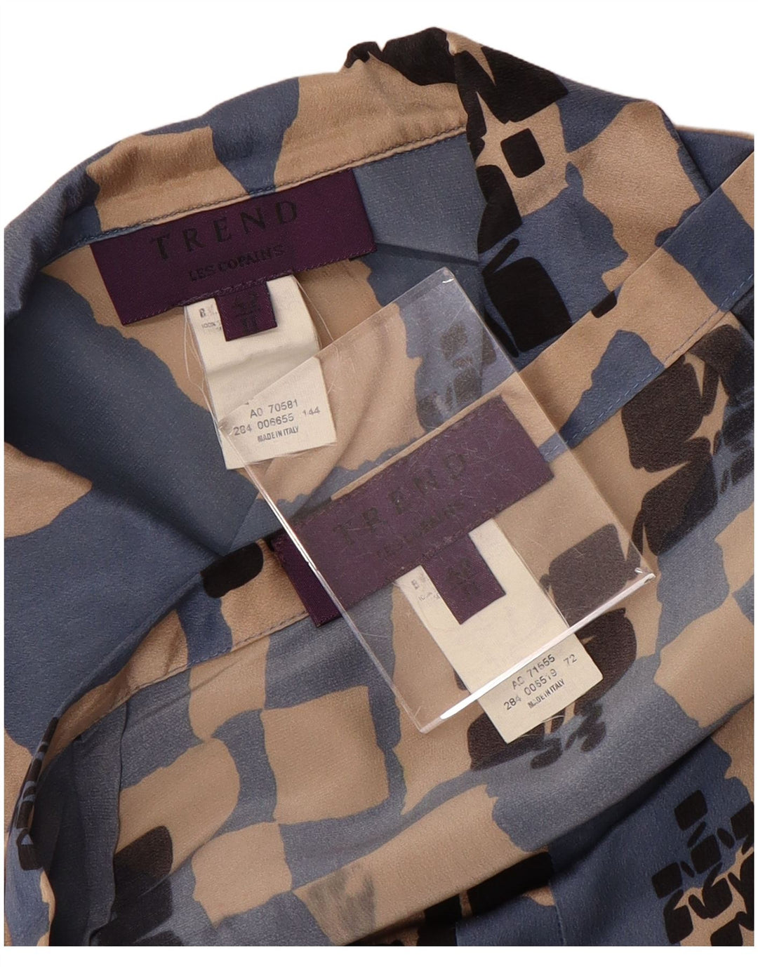 Set gonna 2 pezzi da donna LES COPAINS IT 42 medio W28 seta geometrica blu