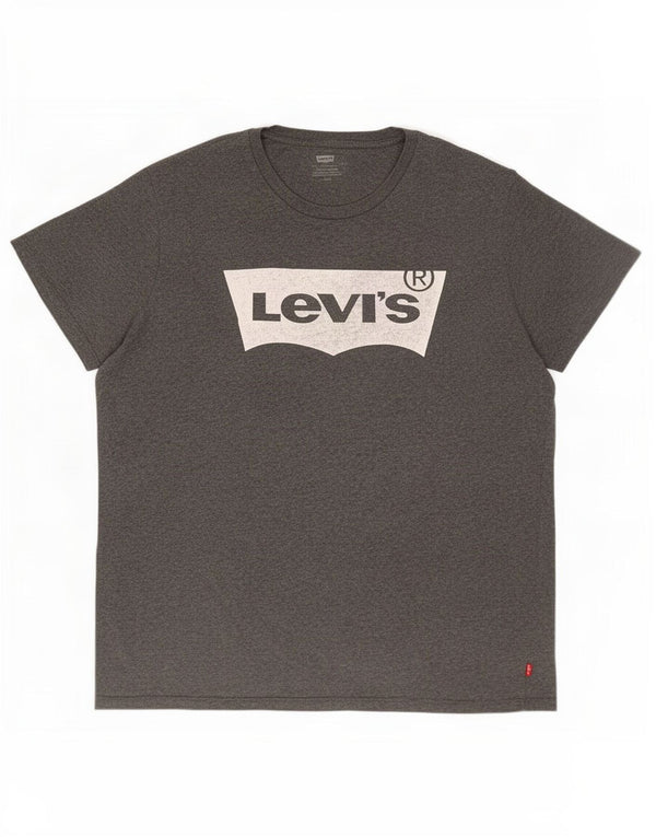 T-shirt grafica da uomo Levi's Top grande in cotone grigio
