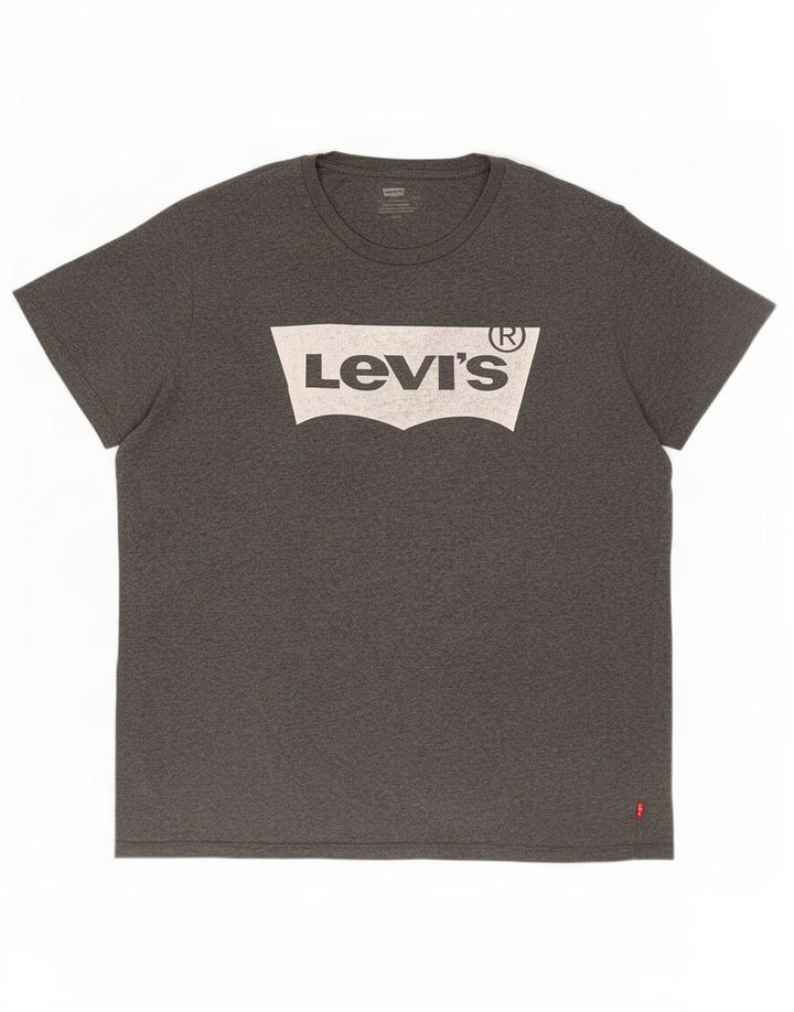 T-shirt grafica da uomo Levi's Top grande in cotone grigio