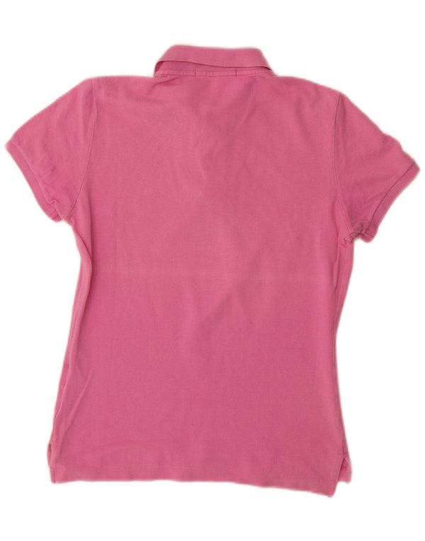 Polo skinny da donna RALPH LAUREN UK 12 cotone rosa medio