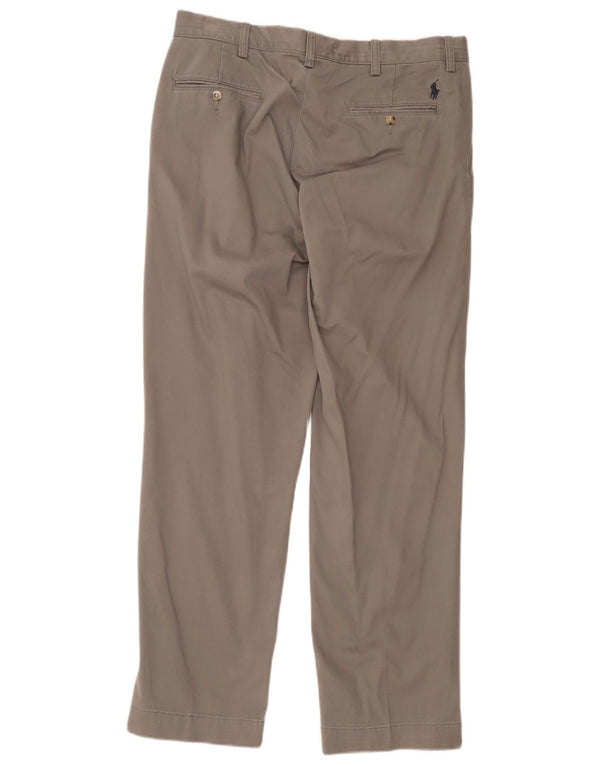 Pantaloni chino dritti da uomo Polo Ralph Lauren W34 L32 cotone grigio