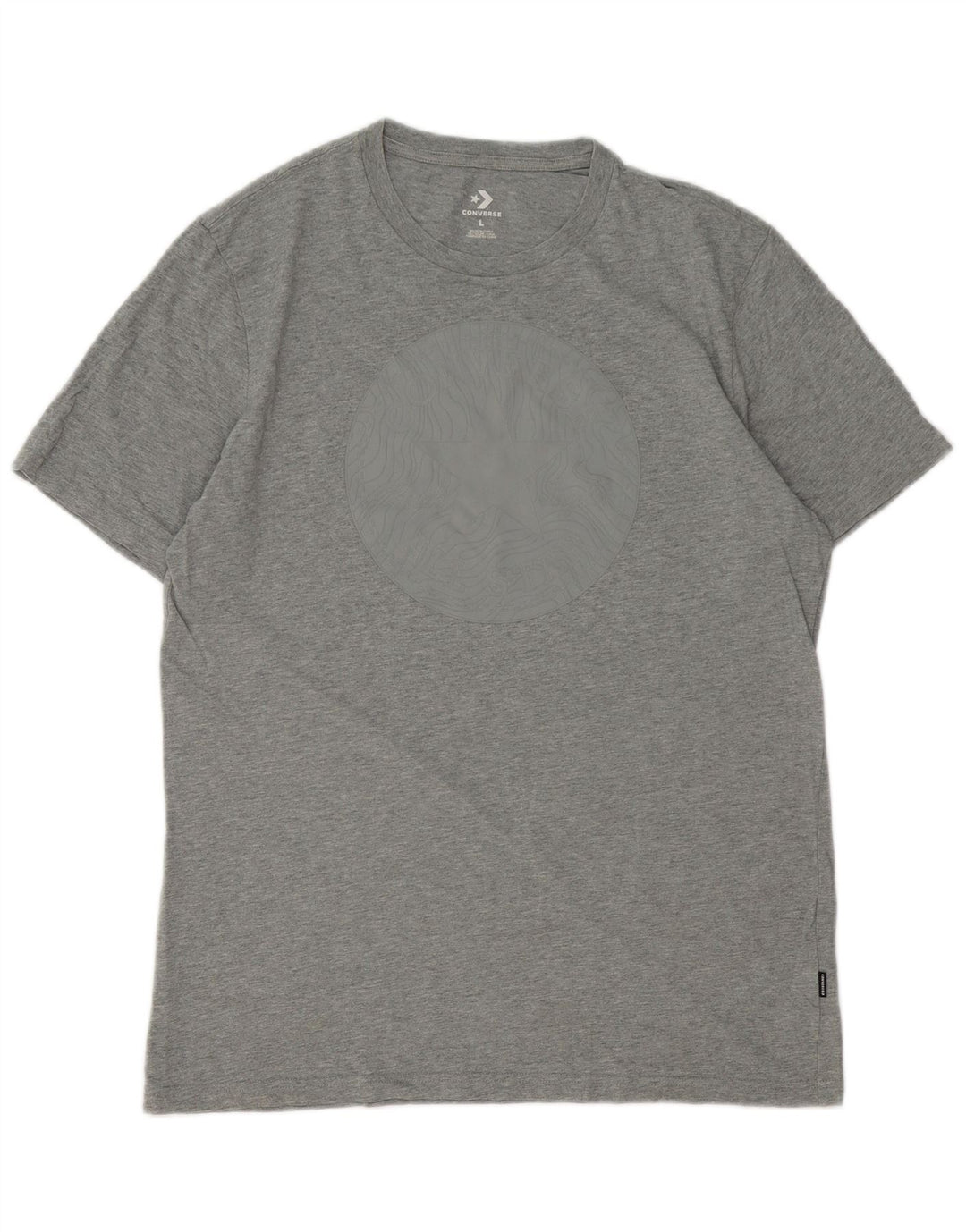 T-shirt grafica da uomo Converse Top grande in cotone grigio