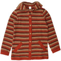 VINTAGE Womens Cardigan Sweater UK 12 Medium Brown Striped Wool