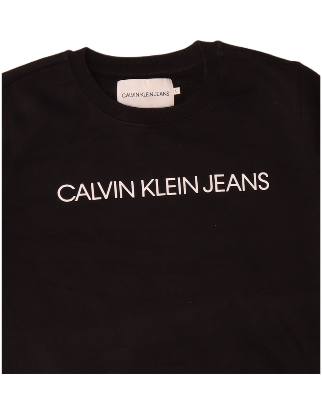 CALVIN KLEIN JEANS Felpa oversize da donna Maglione UK 10 Small Nero
