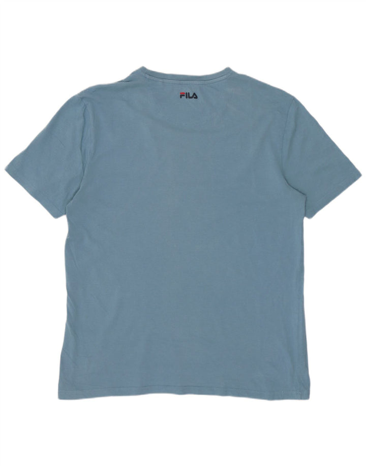 T-shirt grafica da uomo FILA Top grande in cotone blu
