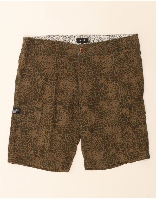 Pantaloncini cargo da uomo HUF W34 Large Khaki Animal Print Cotton
