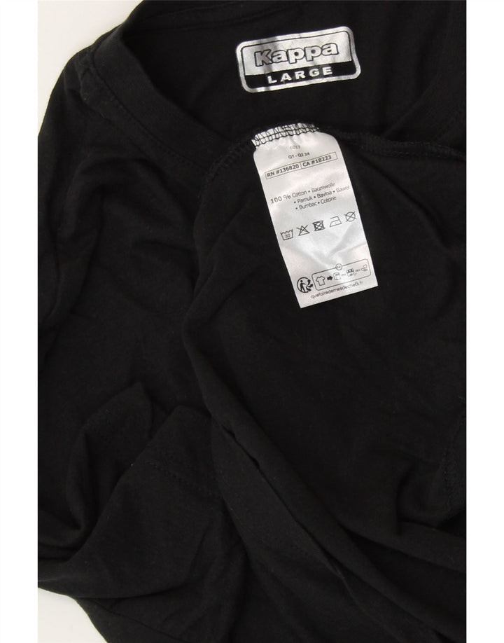 T-shirt grafica da donna KAPPA Top UK 14 grande cotone nero