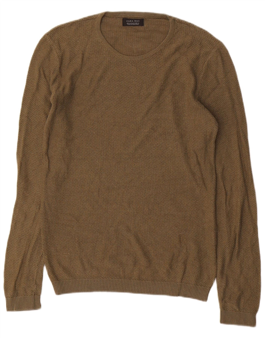 Maglione maglione girocollo da uomo Zara medio acrilico kaki