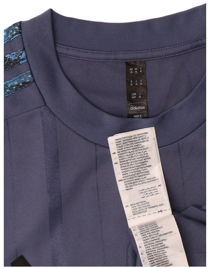ADIDAS Mens Graphic T-Shirt Top Medium Blue Polyester