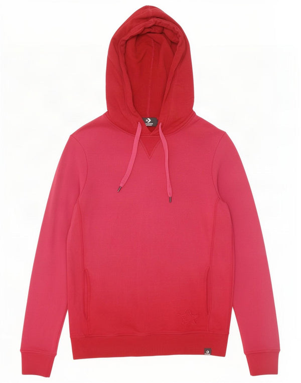 Converse Womens Oversized Hoodie Jumper UK 10 Small Burgundy Tie Dye Cotton