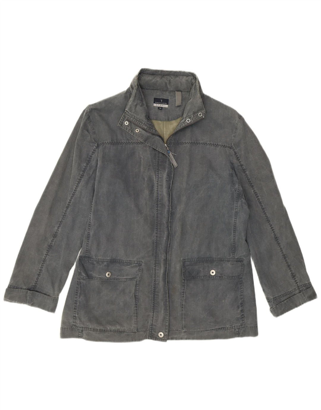 Giacca Utility con Cappuccio Donna TRUSSARDI IT 44 Cotone Grigio Medio