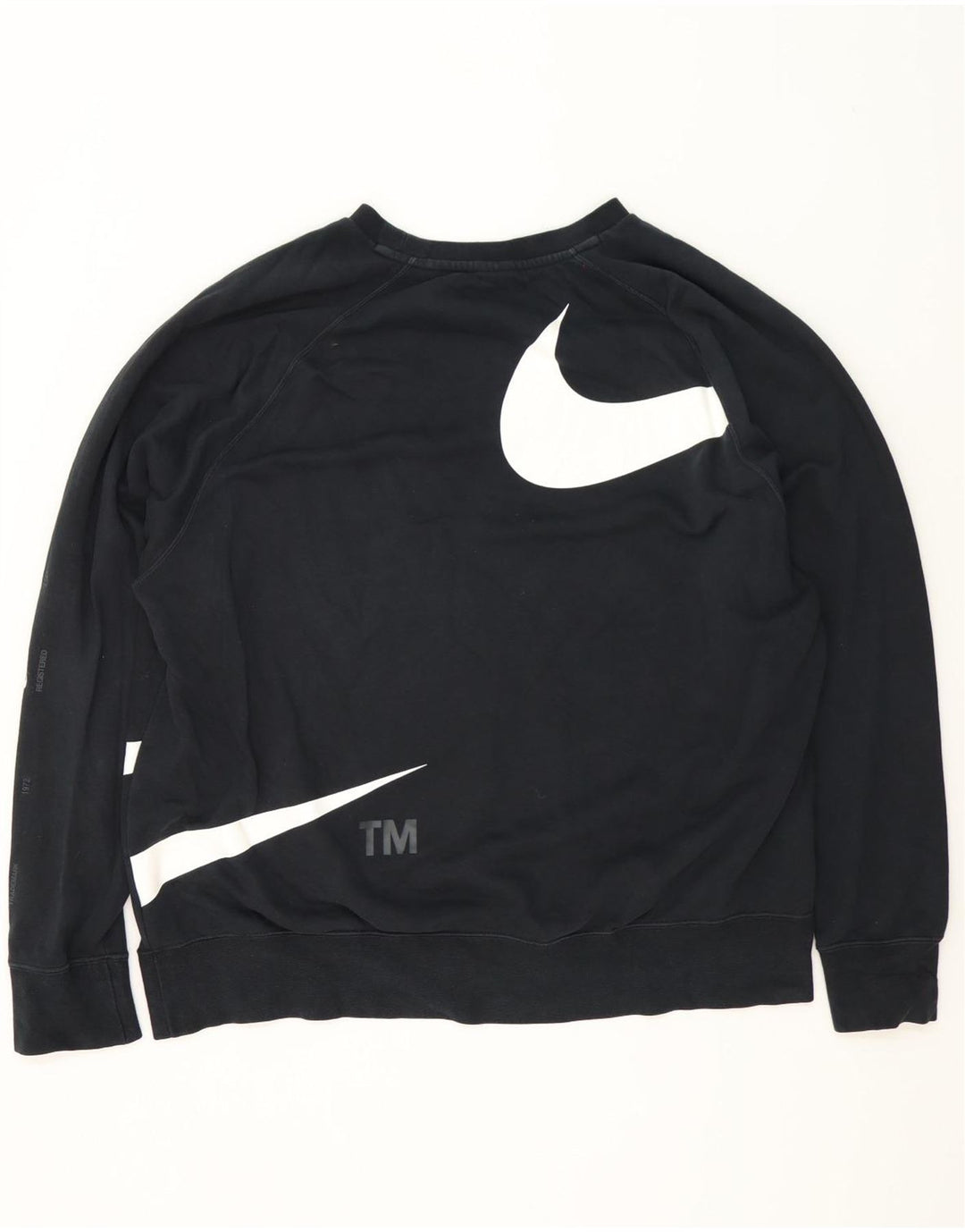 Felpa con grafica Nike da uomo, maglione 2XL, cotone nero
