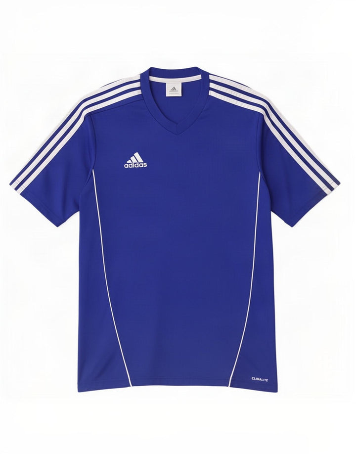 T-shirt Adidas Climalite da uomo piccola in poliestere blu