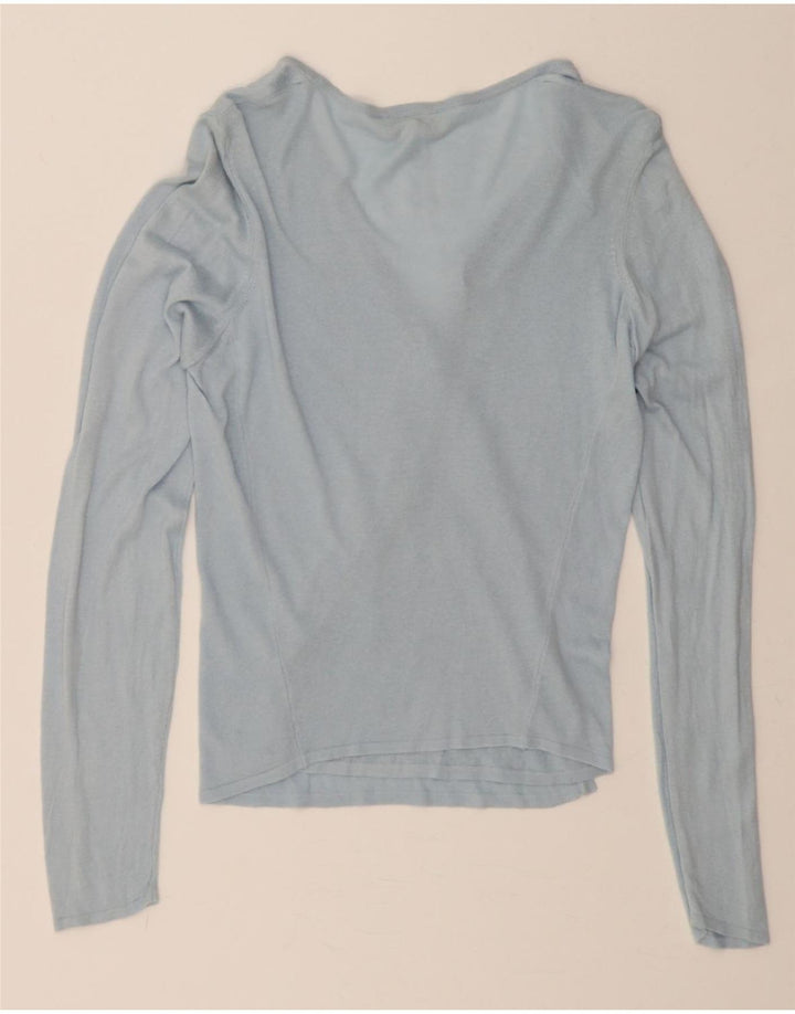 MONSOON Womens Crop Cardigan Top UK 12 Medium Blue Viscose Vintage Monsoon and Second-Hand Monsoon from Messina Hembry 