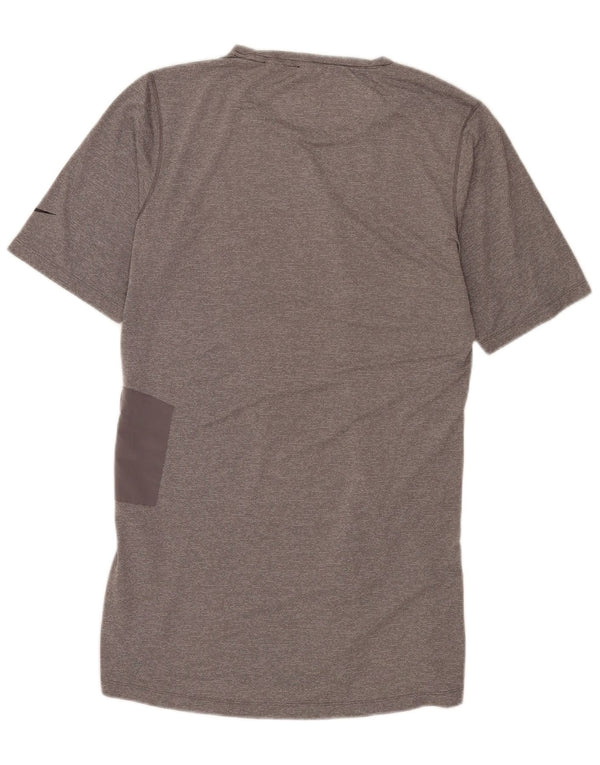 T-shirt Nike Dri Fit da uomo, top in poliestere grigio medio