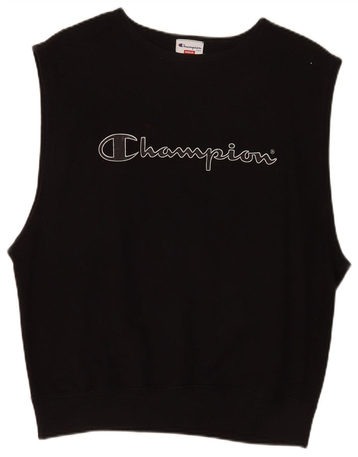 Felpa senza maniche con grafica Champion da donna UK 14 Medium Nero