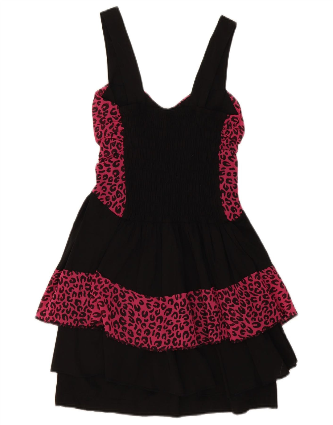 Abito peplo da donna WalG UK 10 piccola stampa animalier nera