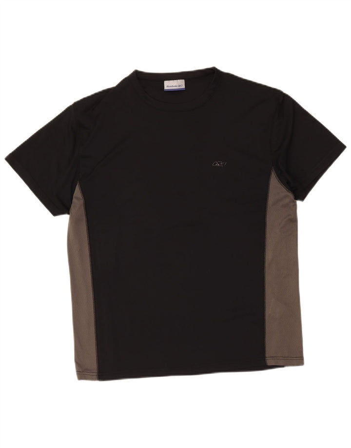 T-shirt Reebok da uomo Top Medium Black Colourblock
