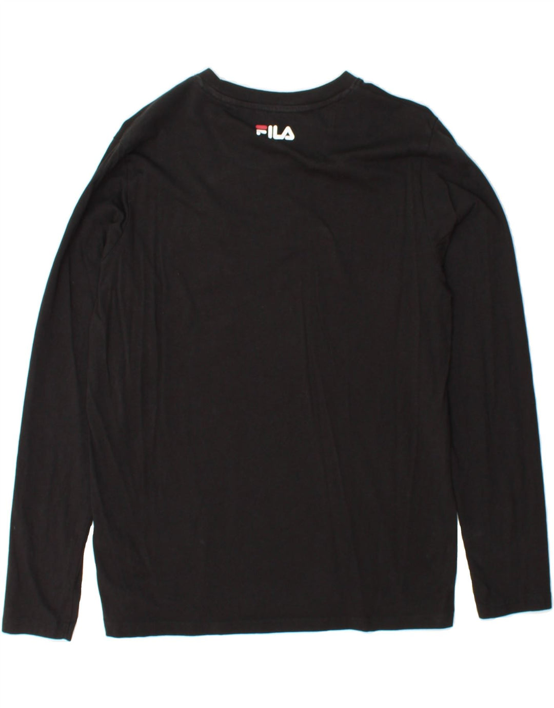 FILA Mens Graphic Top Long Sleeve Small Black Cotton Vintage Fila and Second-Hand Fila from Messina Hembry 