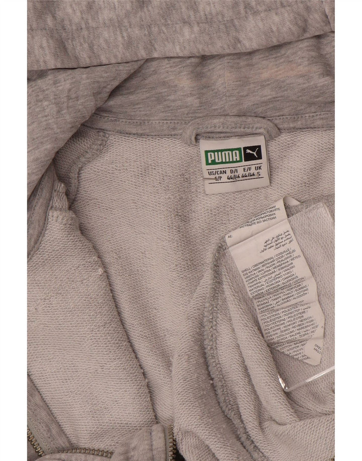 Maglione con cappuccio e zip da uomo Puma piccolo in cotone screziato grigio