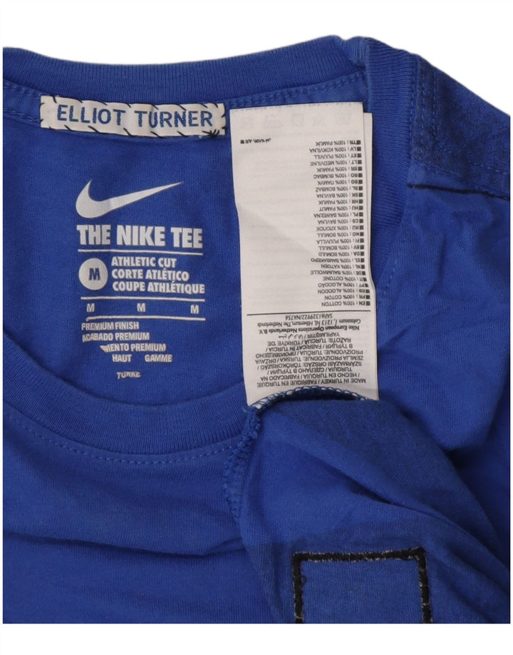 NIKE T-shirt da uomo dal taglio atletico Top in cotone a righe blu medio