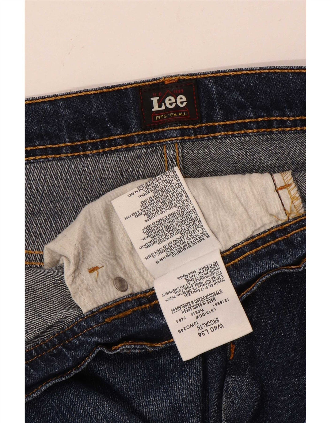 Jeans dritti da uomo Lee Brooklyn W40 L27 cotone blu