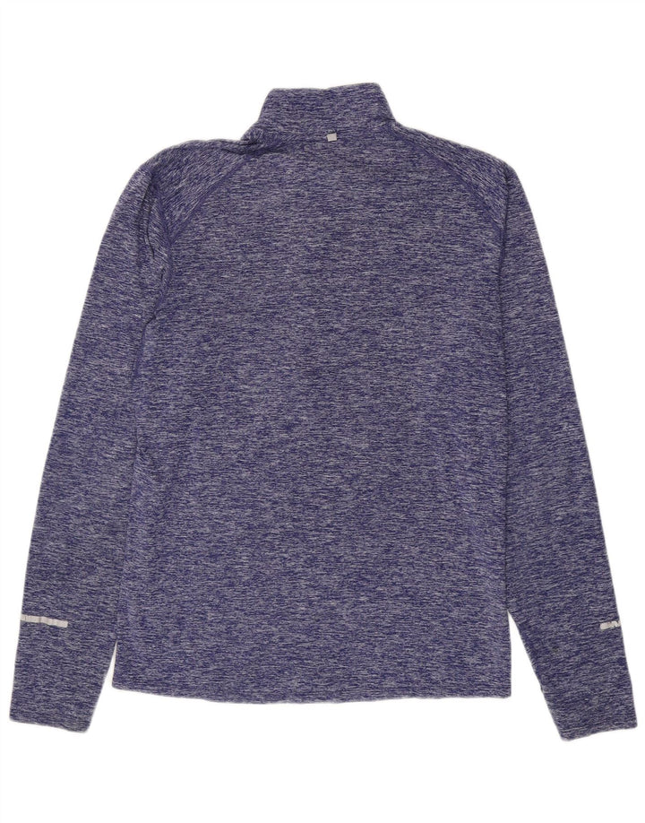 Tuta da ginnastica Nike Dri Fit da uomo con collo e zip, piccola, viola screziata