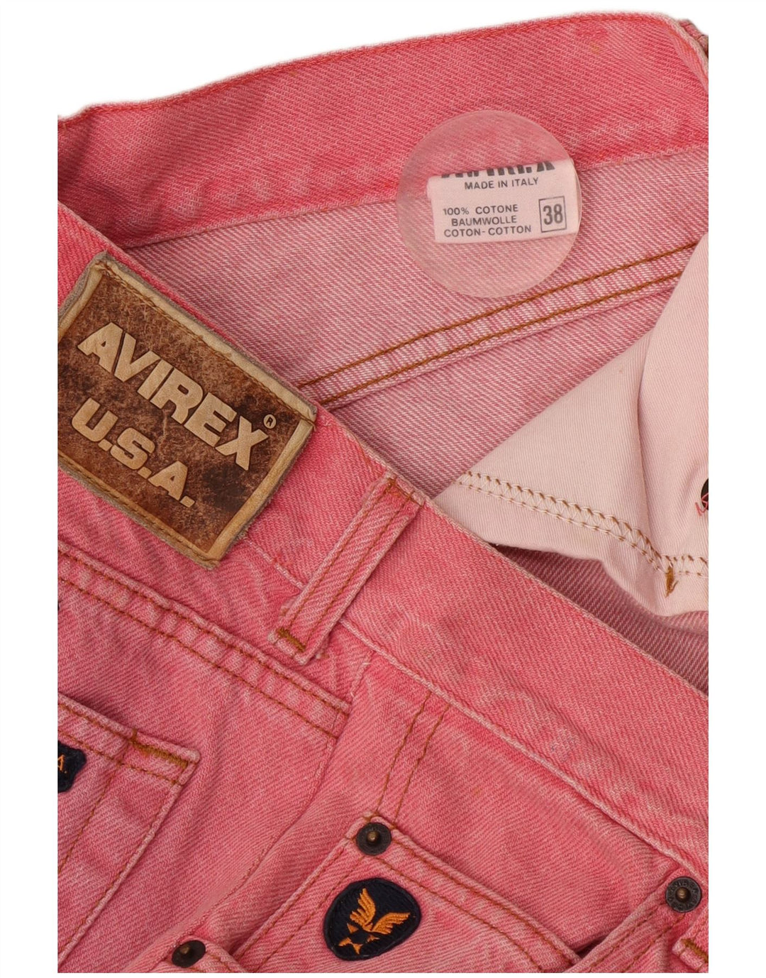 Jeans affusolati da uomo Avirex W38 L33 cotone rosa