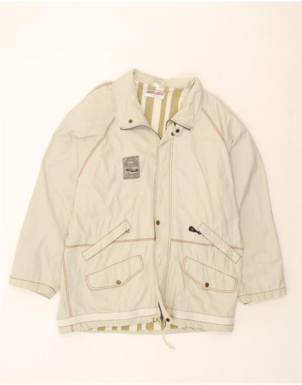Berto Lucci Giacca da uomo vestibilità ampia IT 54 2XL Cotone beige retrò