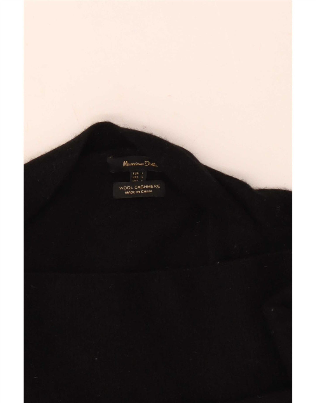 Massimo Dutti Maglione cardigan con maniche a 3/4 da donna UK 16 Grande lana nera