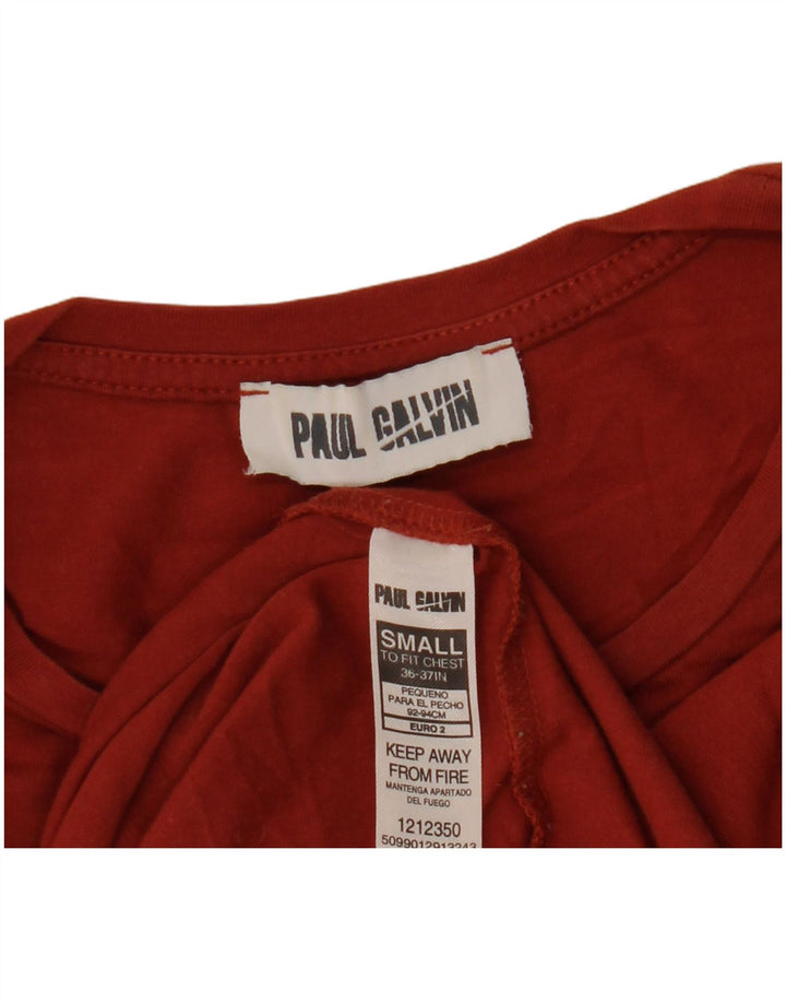 T-shirt da uomo vintage Top piccola in cotone bordeaux