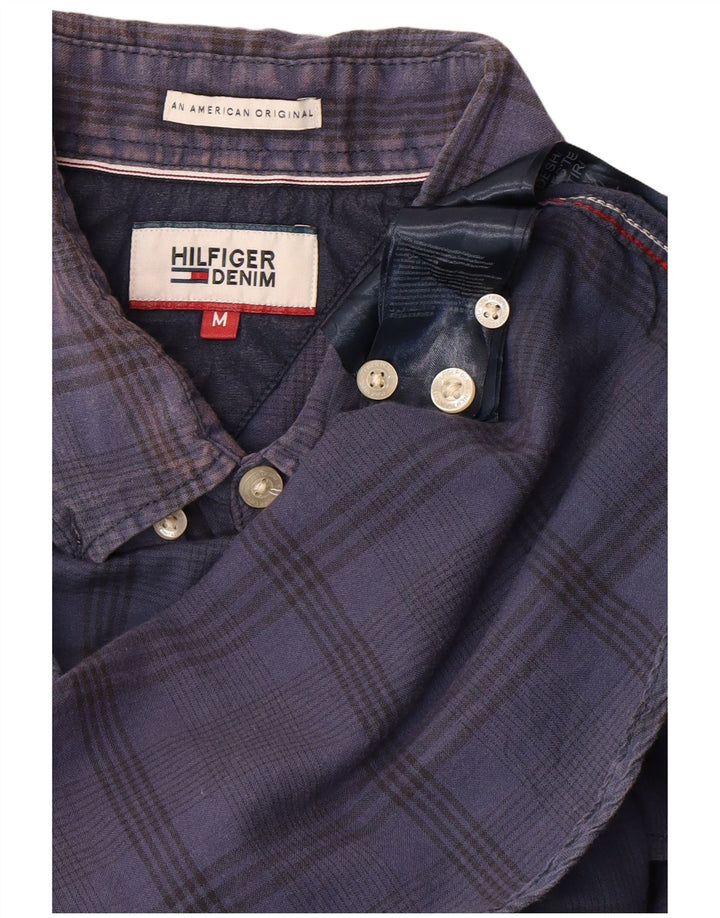 Camicia da uomo Tommy Hilfiger in cotone a quadri blu navy medio