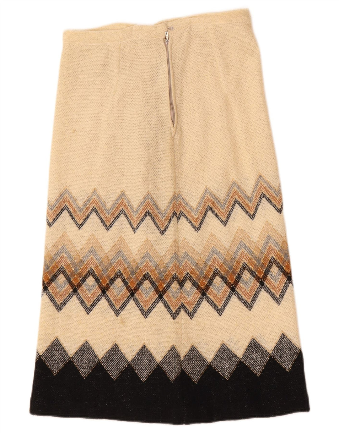 Gonna longuette da donna vintage W28 beige medio geometrico