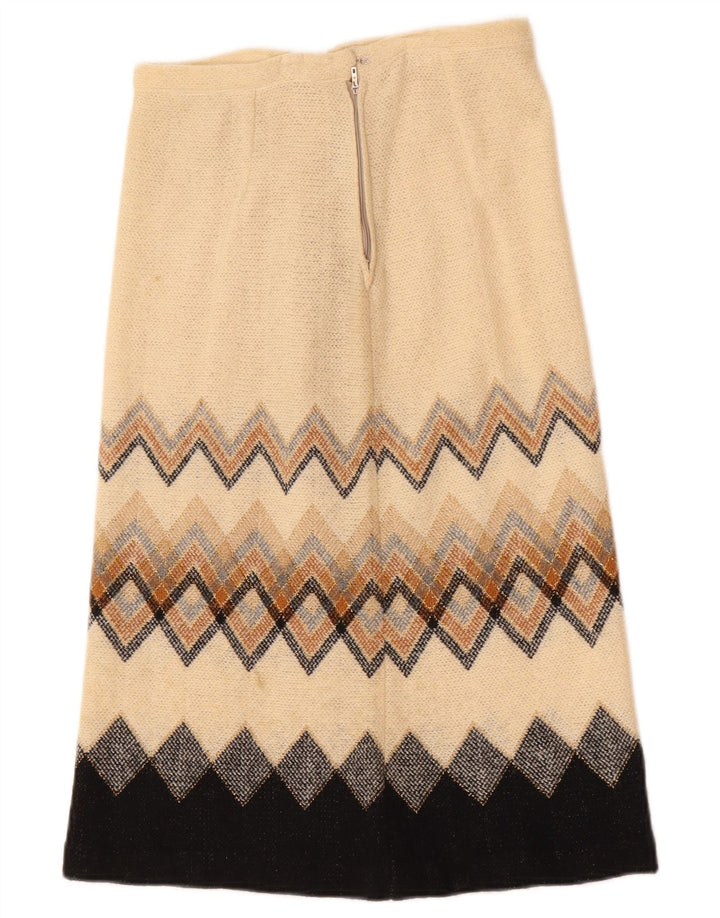 Gonna longuette da donna vintage W28 beige medio geometrico