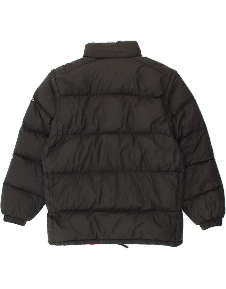 VINTAGE Boys Padded Jacket 13-14 Years XL Black Cotton Vintage Vintage and Second-Hand Vintage from Messina Hembry 