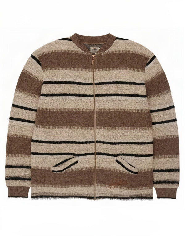 Maglione cardigan da uomo Levi's Lana vergine a righe marroni grandi