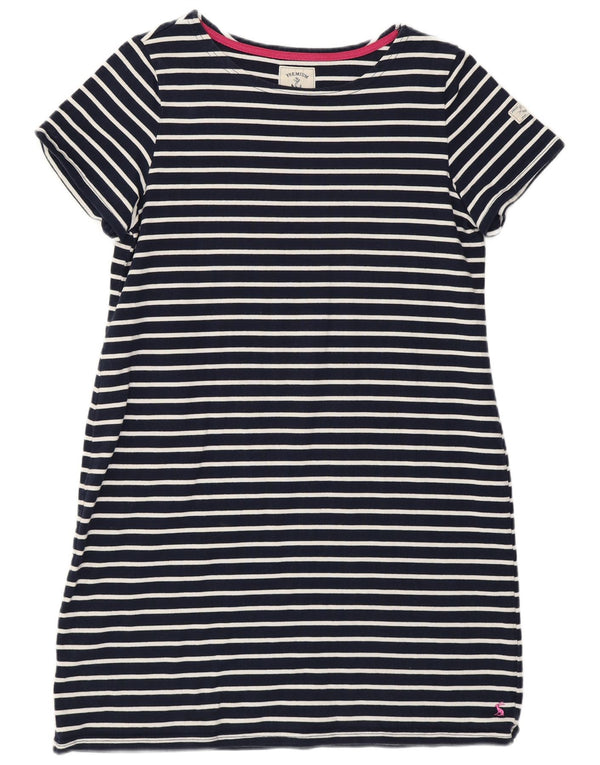 JOULES Abito T-shirt da donna UK 16 Grande cotone a righe blu navy nautico