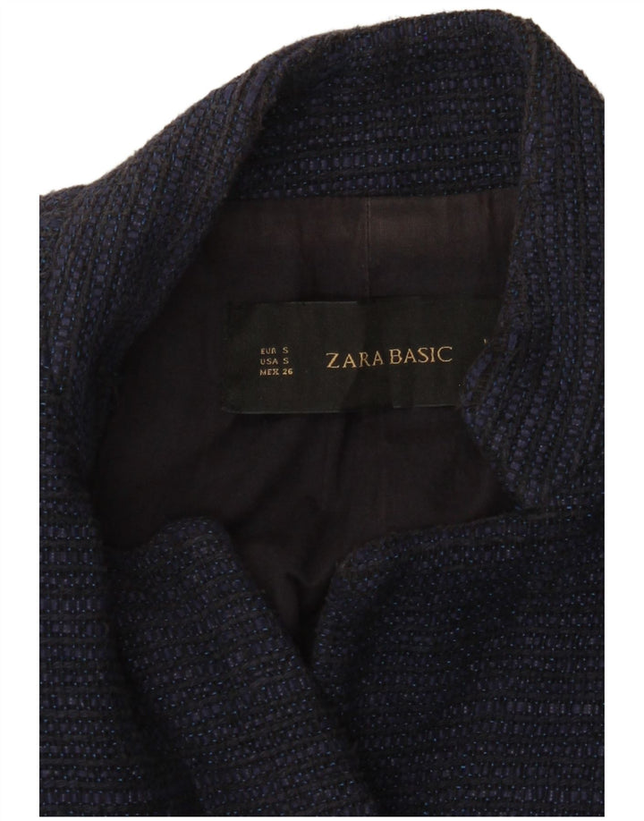 ZARA Womens Military Overcoat UK 10 Small Navy Blue