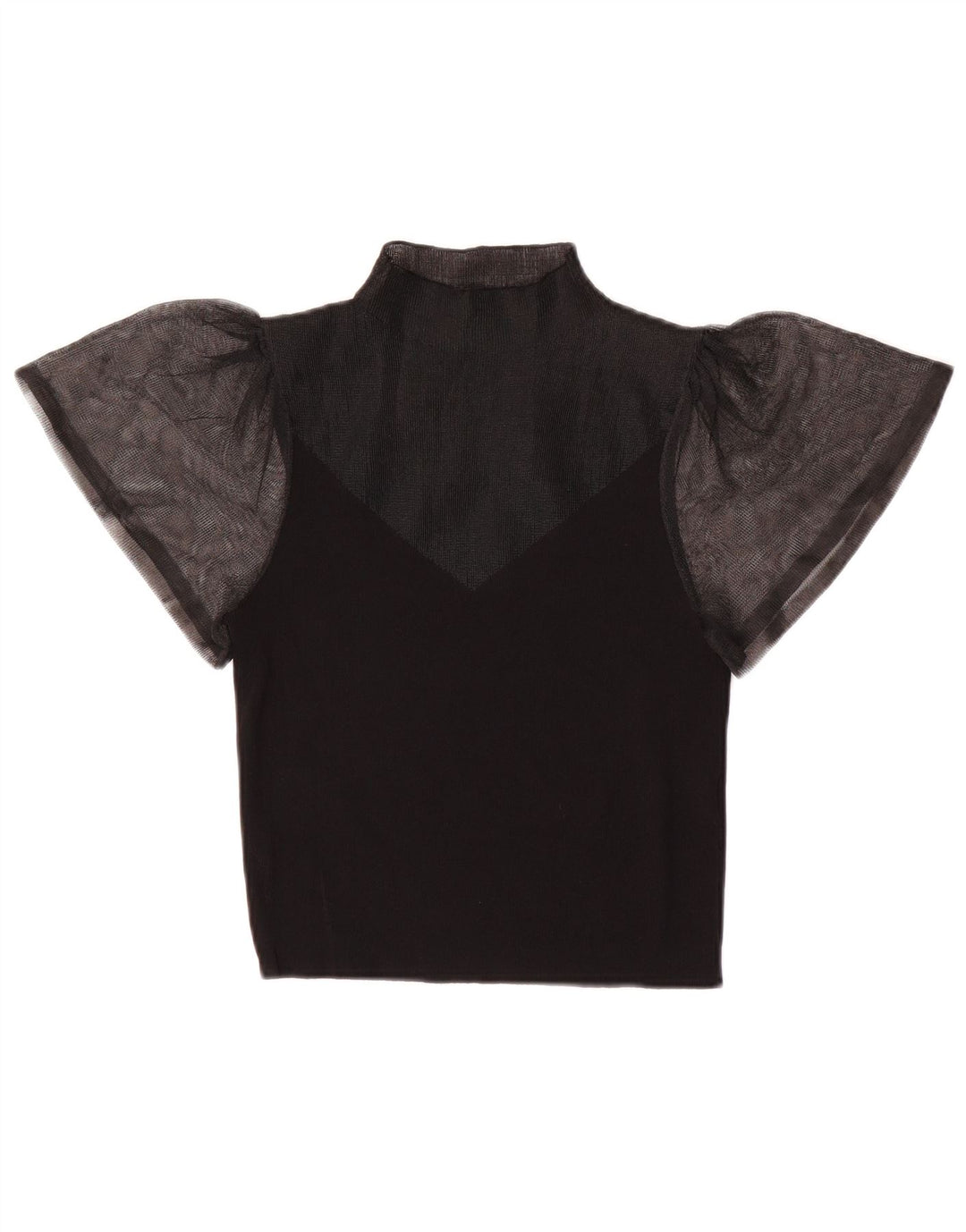 Top Zara da donna trasparente in camicetta UK 8 piccolo nero