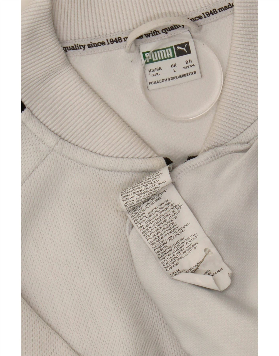 Giacca da ginnastica grafica da uomo Puma Large bianca in poliestere