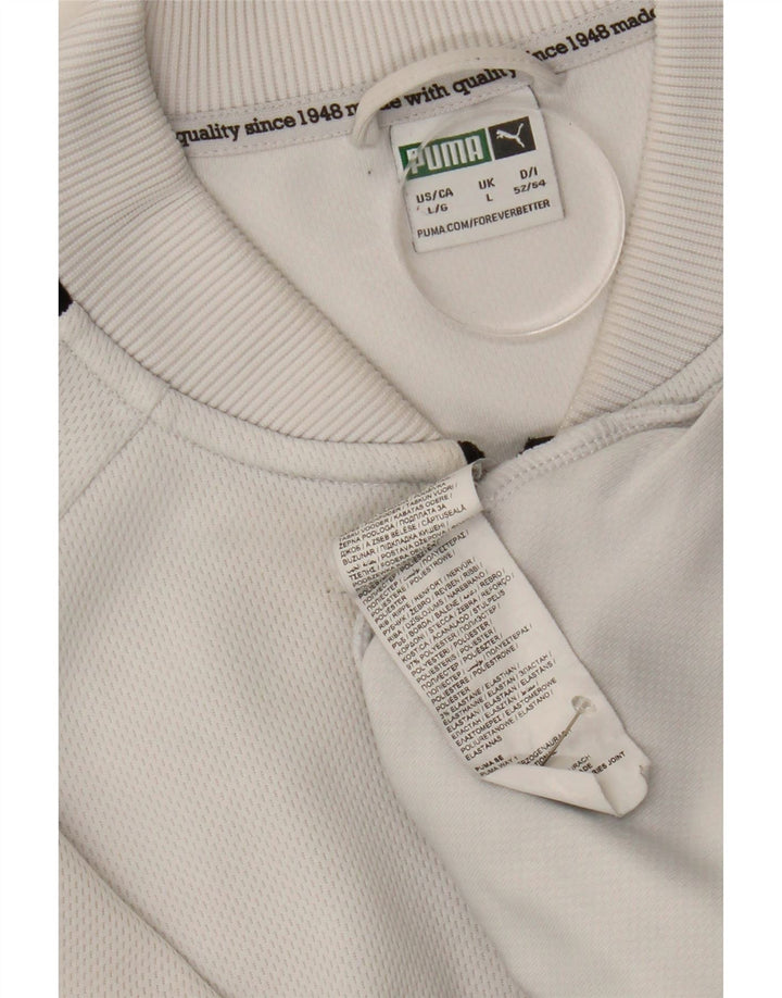 Giacca da ginnastica grafica da uomo Puma Large bianca in poliestere