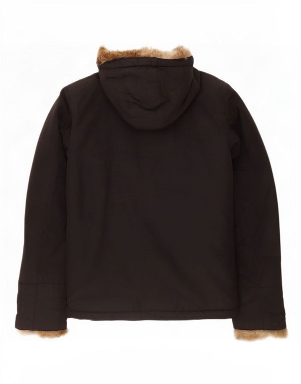 Giacca imbottita con cappuccio da donna Woolrich UK 14 cotone medio nero