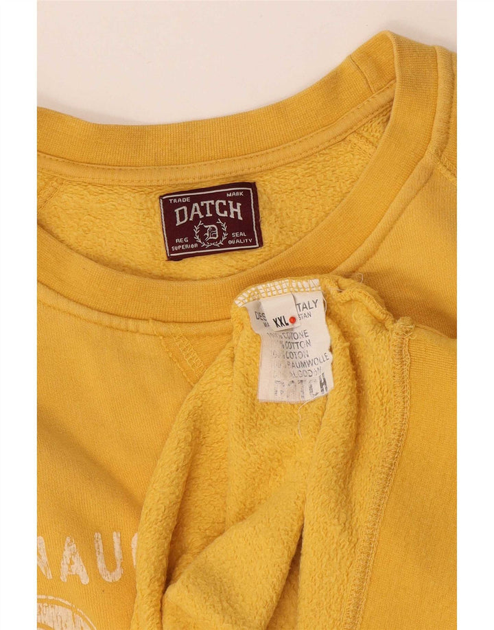 Felpa grafica da donna Datch Jumper UK 20 2XL Cotone giallo